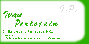 ivan perlstein business card